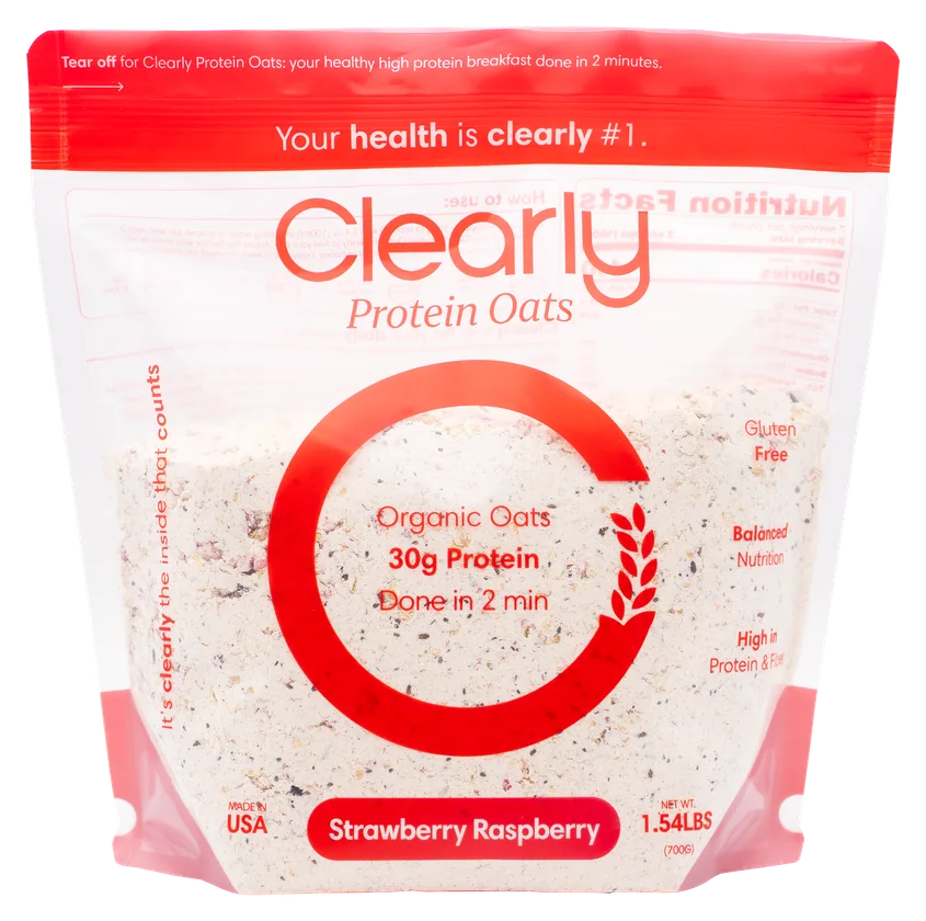 Clearly Protein Oats Strawberry Raspberry bag